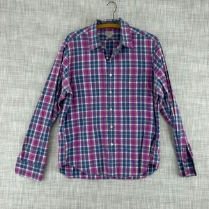 J Crew Plaid Shirt Long Sleeve Button Down Mens L purple 1070